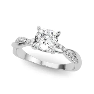 Ladies Sidestone Cushion Engagement Ring 51198