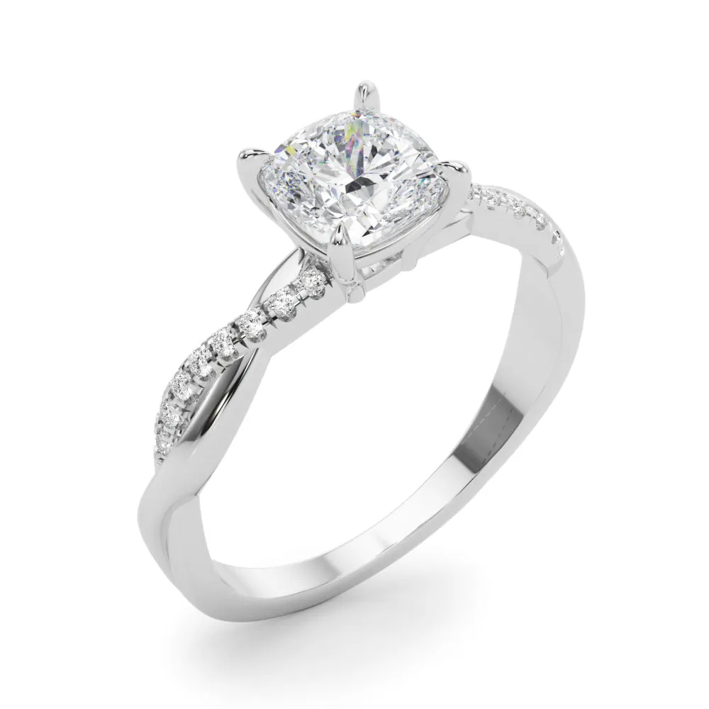 Ladies Sidestone Cushion Engagement Ring 51198