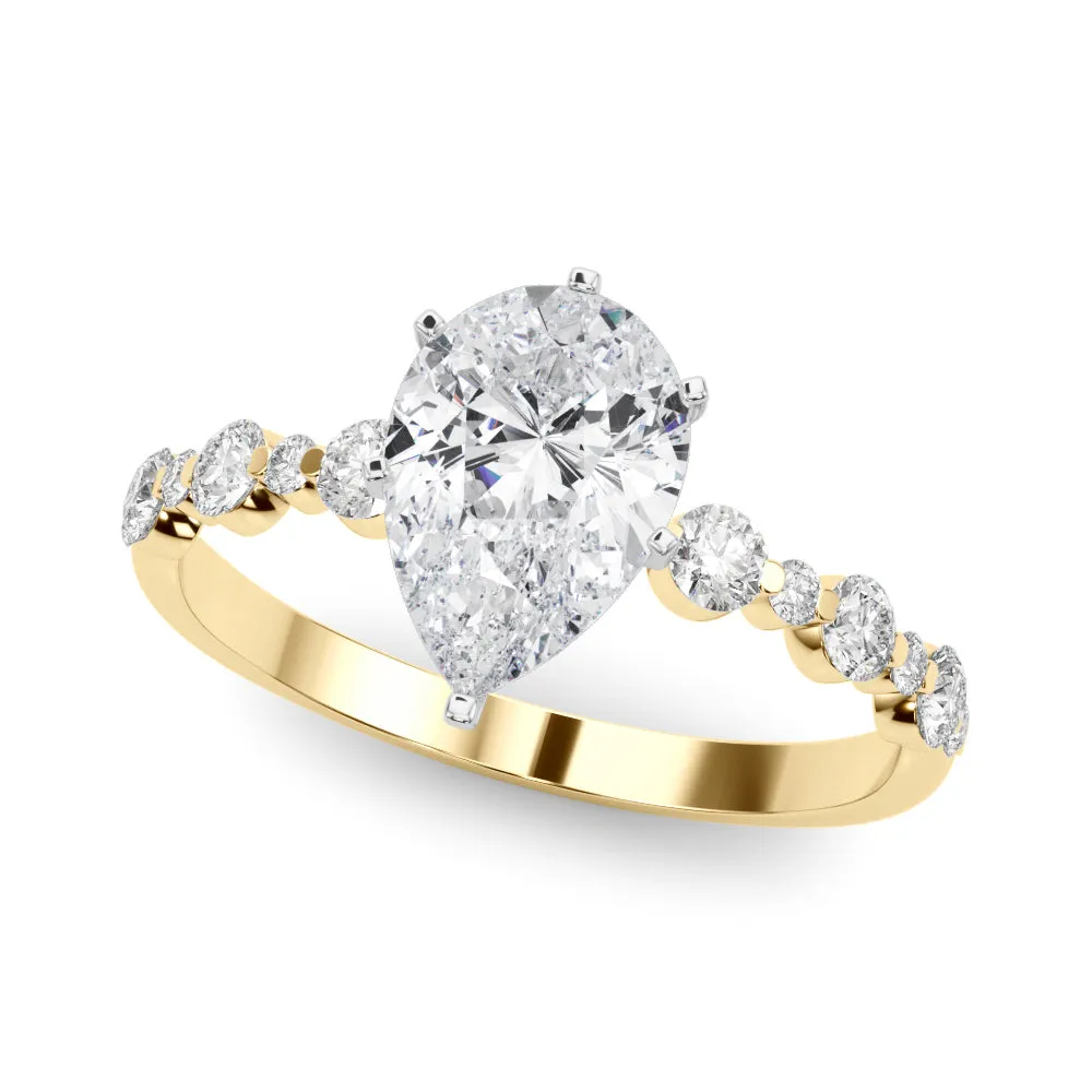 Ladies Sidestone Pear Engagement Ring 51155