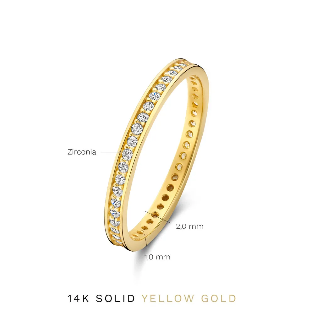 Le Marais Merle 14 karat gold ring with zirconia stones