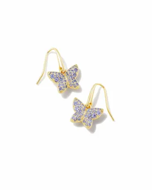 Lillia Crystal Drop Earrings Gold - Violet Crystal