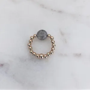 MAC & RY JEWELRY - 14K GOLD FILL BEADED LABRADORITE COIN RING