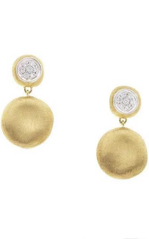 Marco Bicego Jaipur Gold & Diamond Small Drop Earrings OB1569 B YW