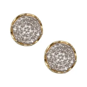 Men's Framed Micro-Pavé Round Diamond Stud Earrings 0.32ct 10K Yellow Gold