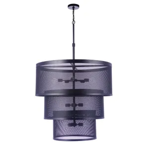 Mesh 12 Light Pendant in Flat Black