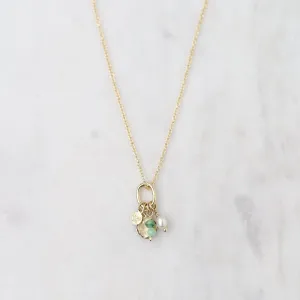 Mini Sakota Emerald Gemstone Charm Necklace