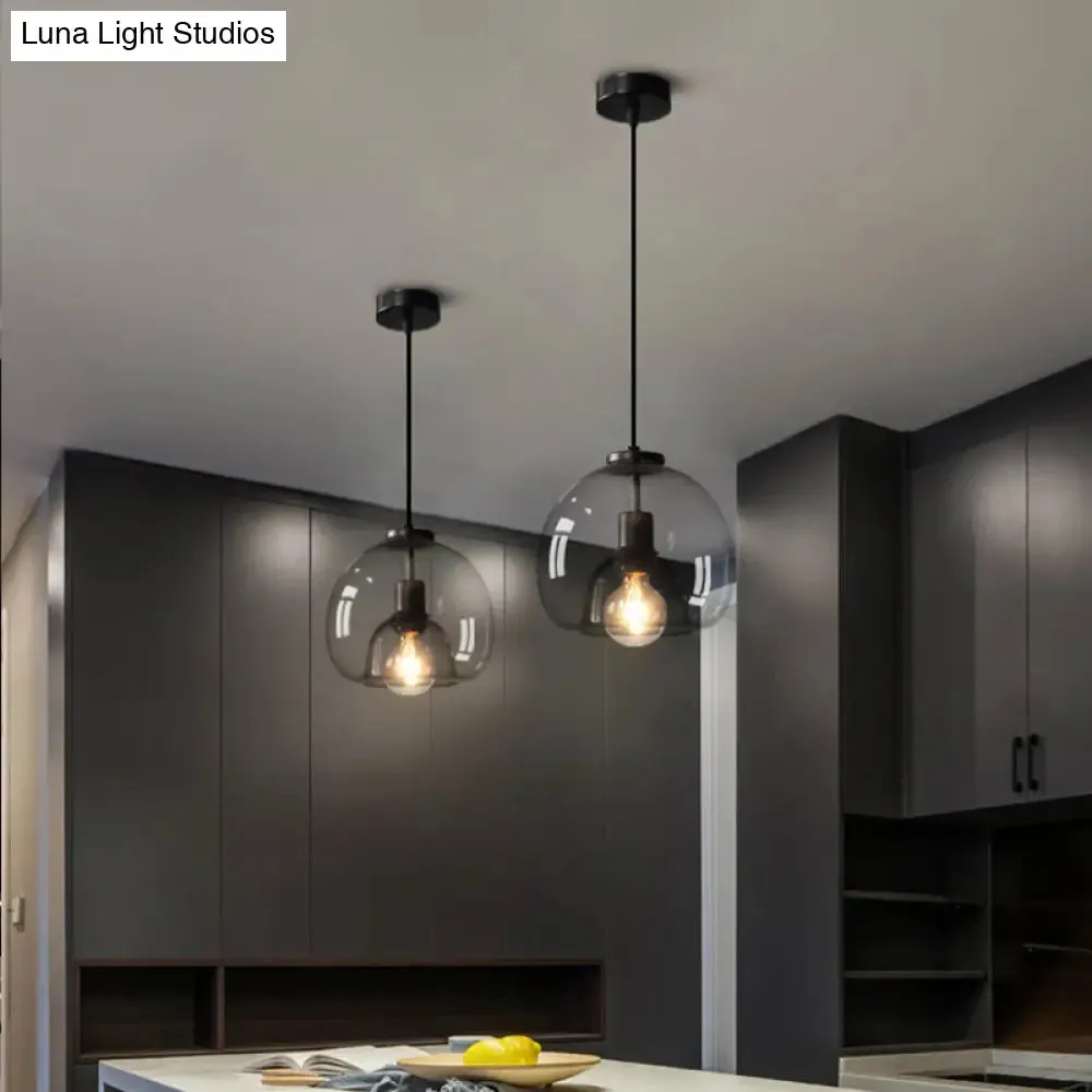 Minimalist Black Glass Pendant Light for Modern Dining Rooms