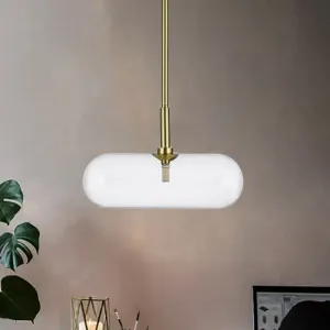 Minimalist Glass Pendant Light in Gold – Single-Bulb Suspension Fixture