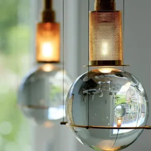 Minimalist Globe Crystal Shade Living Room Hanging Lamp