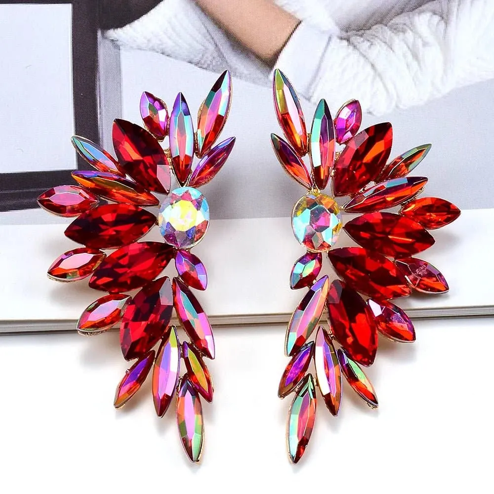 Multicolored Crystal Geometric Drop Earrings - Classic Fashion Jewelry for Women