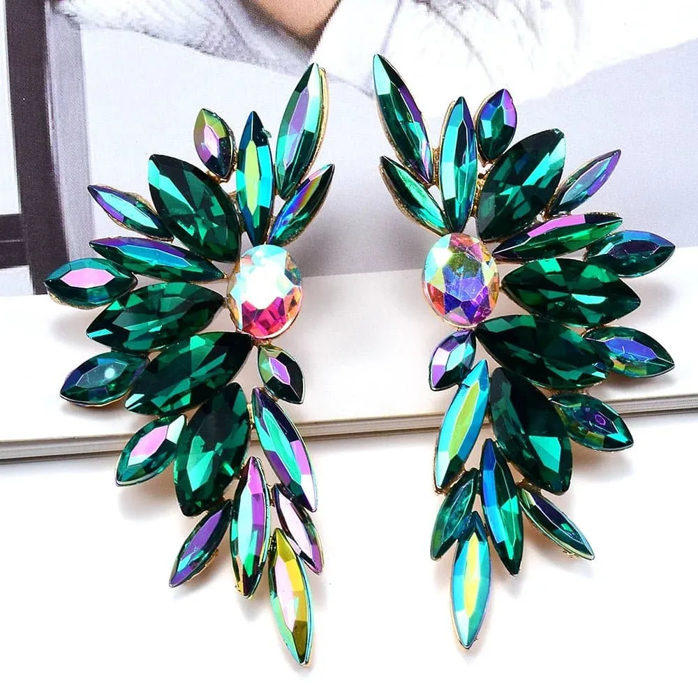 Multicolored Crystal Geometric Drop Earrings - Classic Fashion Jewelry for Women