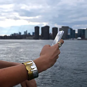 New York City Skyline Sterling Silver & Brass Cuff