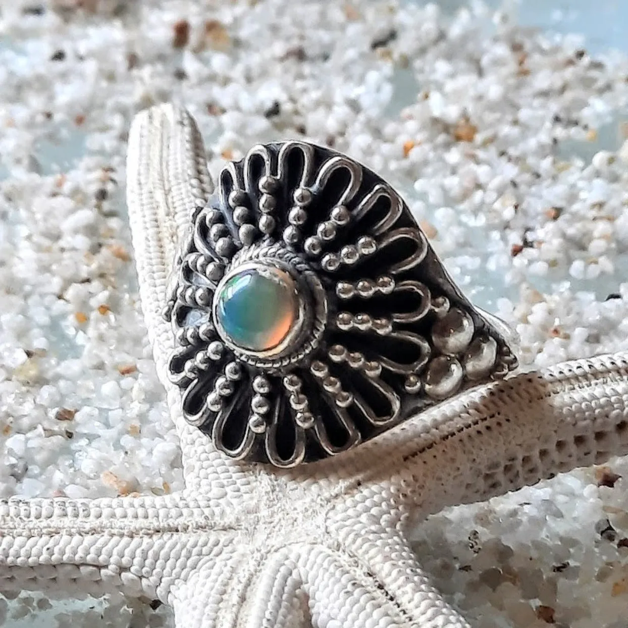 OPAL FLOWER - 925 RING