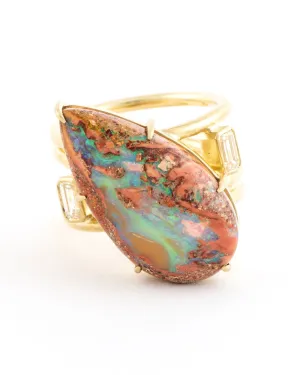 Opal Spiral Ring