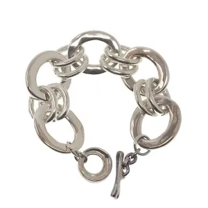 Oval Silver Chain Link  Bracelet