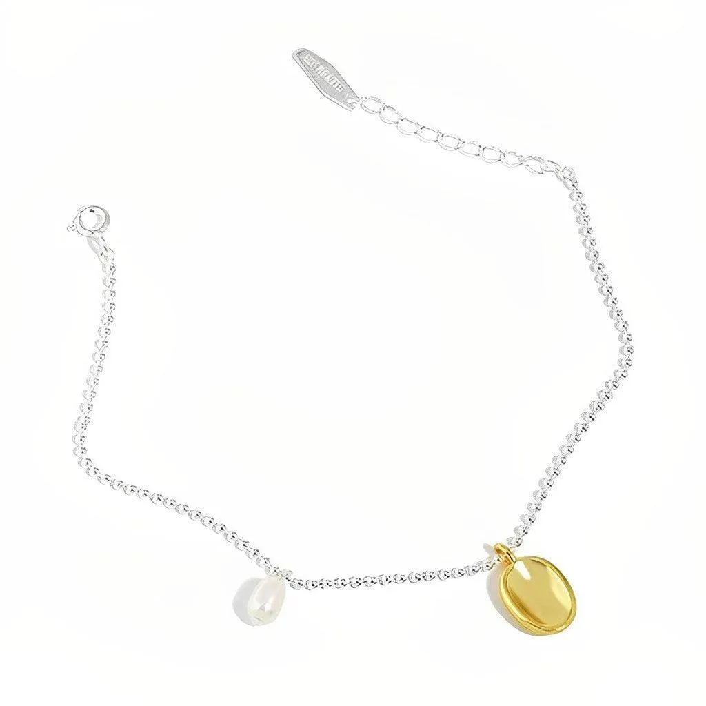 Oval Tag Pearl Bracelet