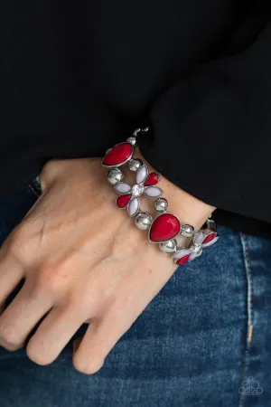 Paparazzi Bracelet ~ Fabulously Flourishing - Red