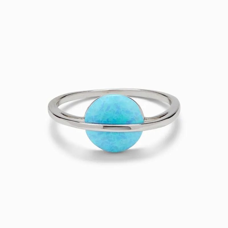 PURA VIDA SILVER OPAL SATURN RING