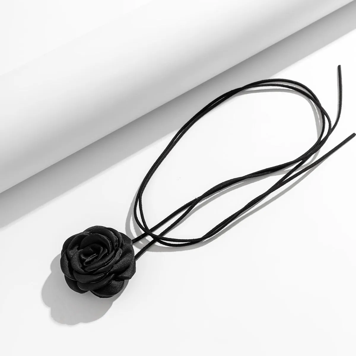 Purpdrank - Romantic Gothic Big Rose Flower Clavicle Chain Necklace for Women Ladies Korean Fashion Adjustable Rope Choker Y2K Accessories