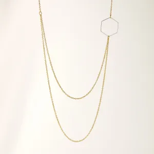 "Le Contour" Layered Gold & Silver Hexagon Necklace For Women