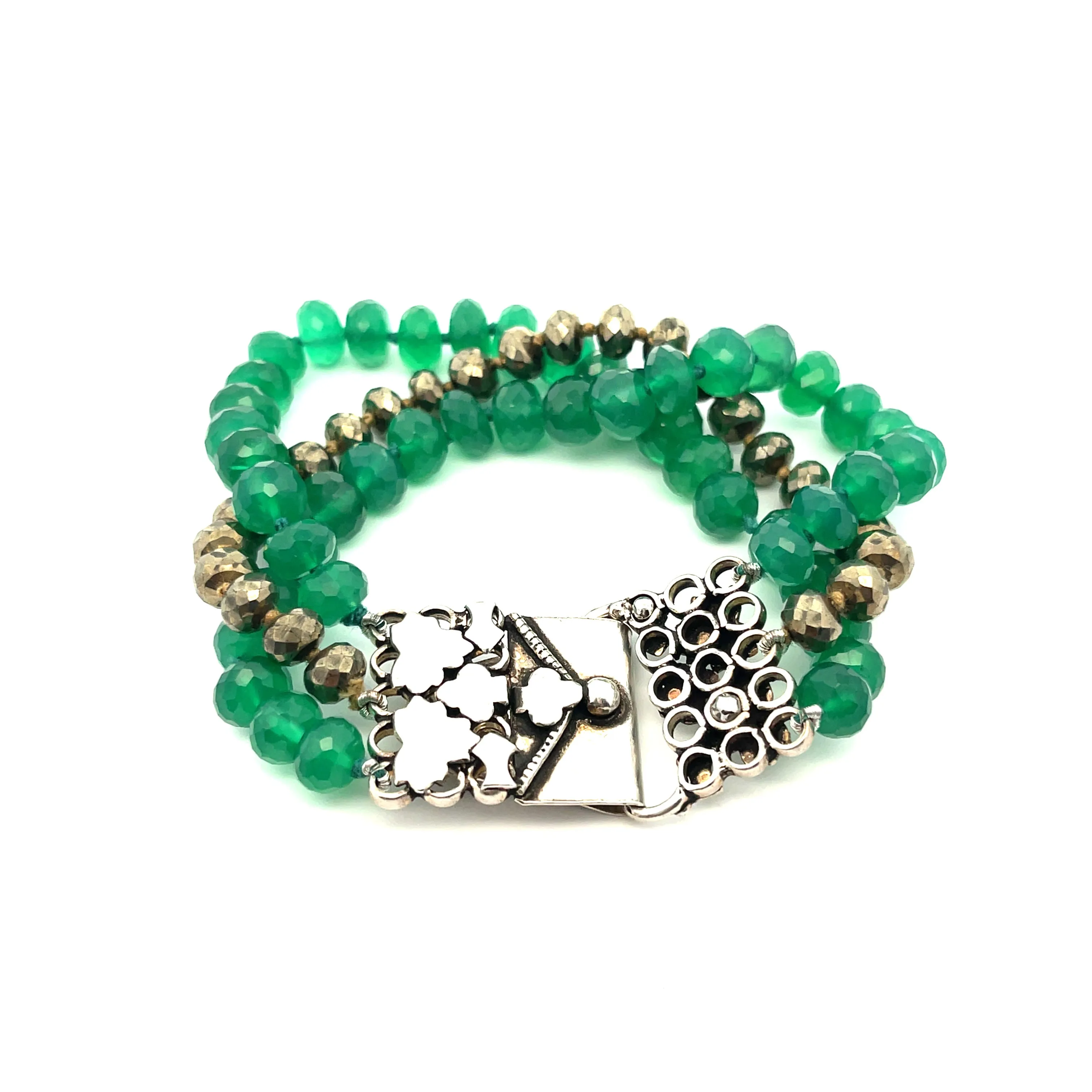 Radha, Green Onyx and Pyrite Bracelet