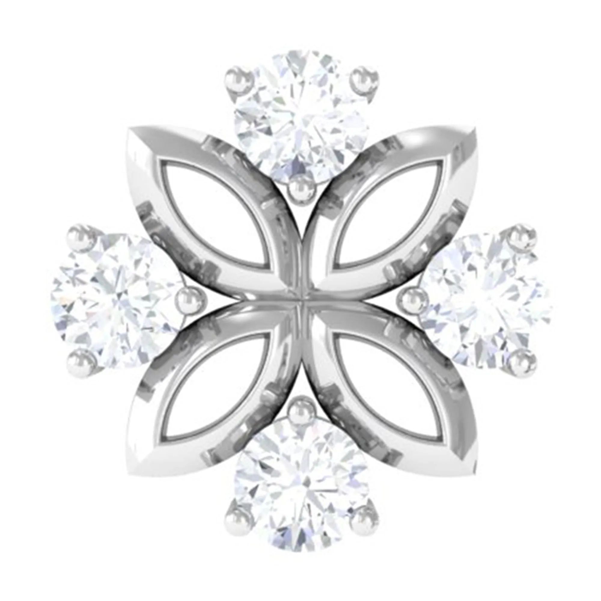 Real Diamond Flower Earring for Cartilage Piercing