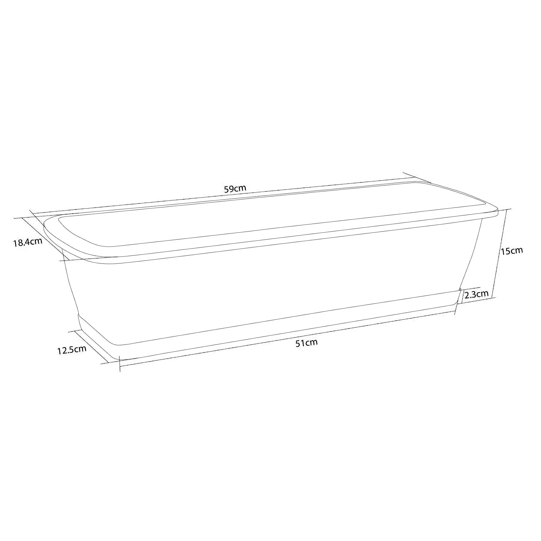 Respana Set Rectangular Planter Box (590x184x150mm)