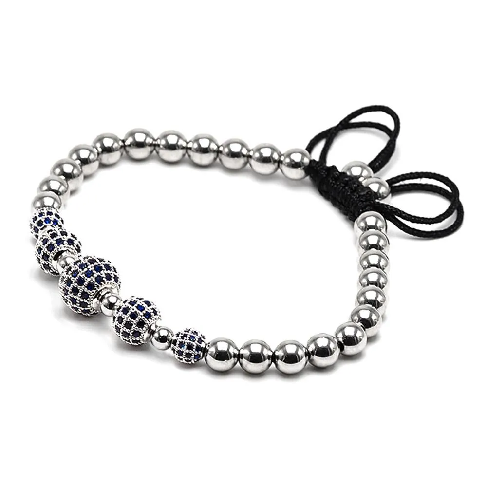 Rhodium Blue Emerald Bracelet