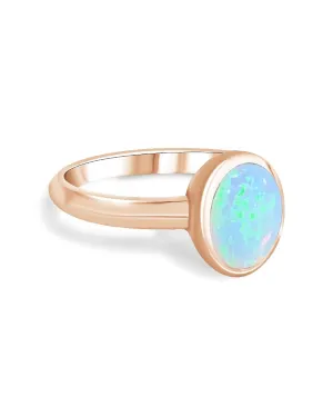 Rose Gold plated Sterling Silver Opal ring