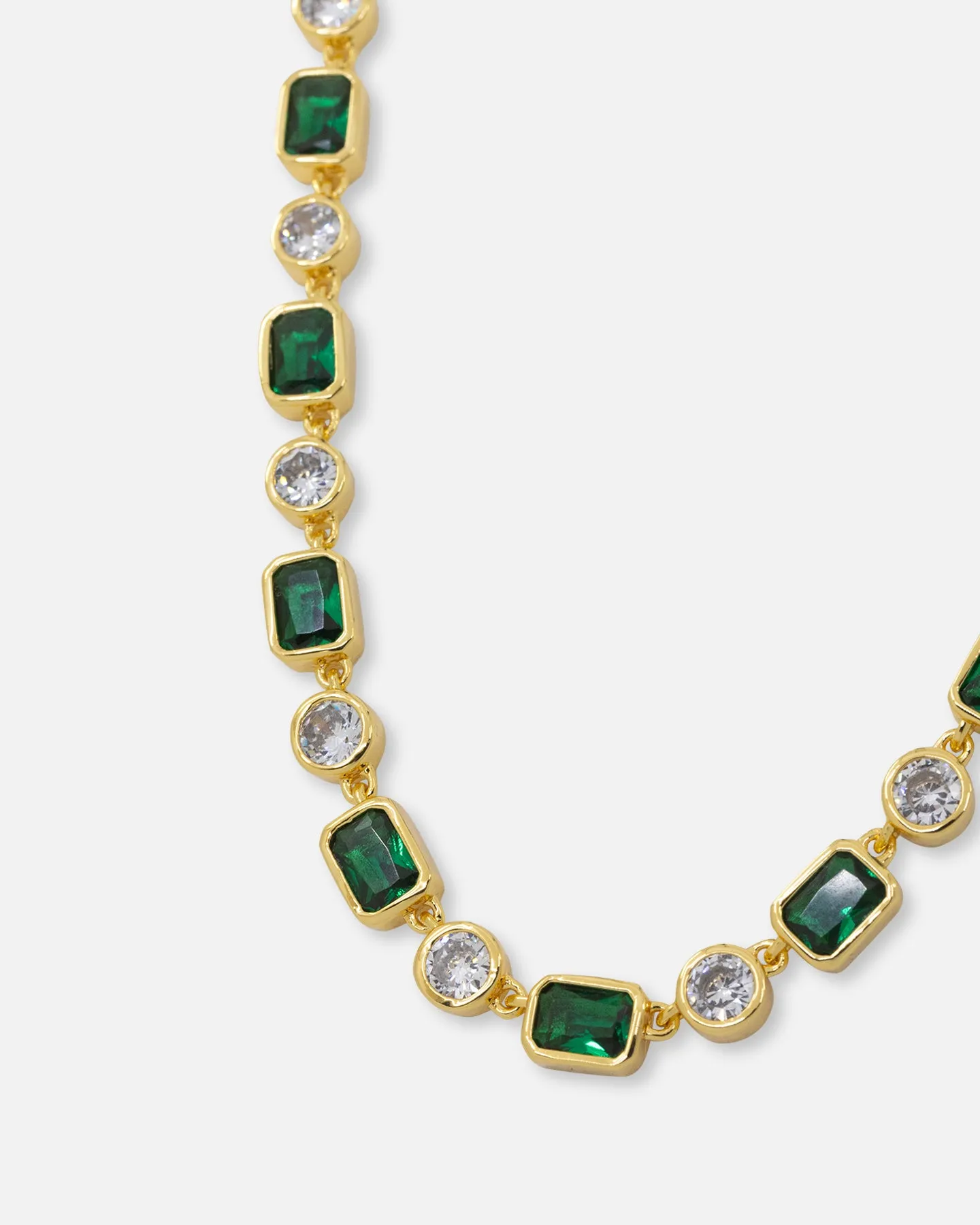 Saint Morta Emerald Cut Brilliant Chain Iced Gold/Emerald