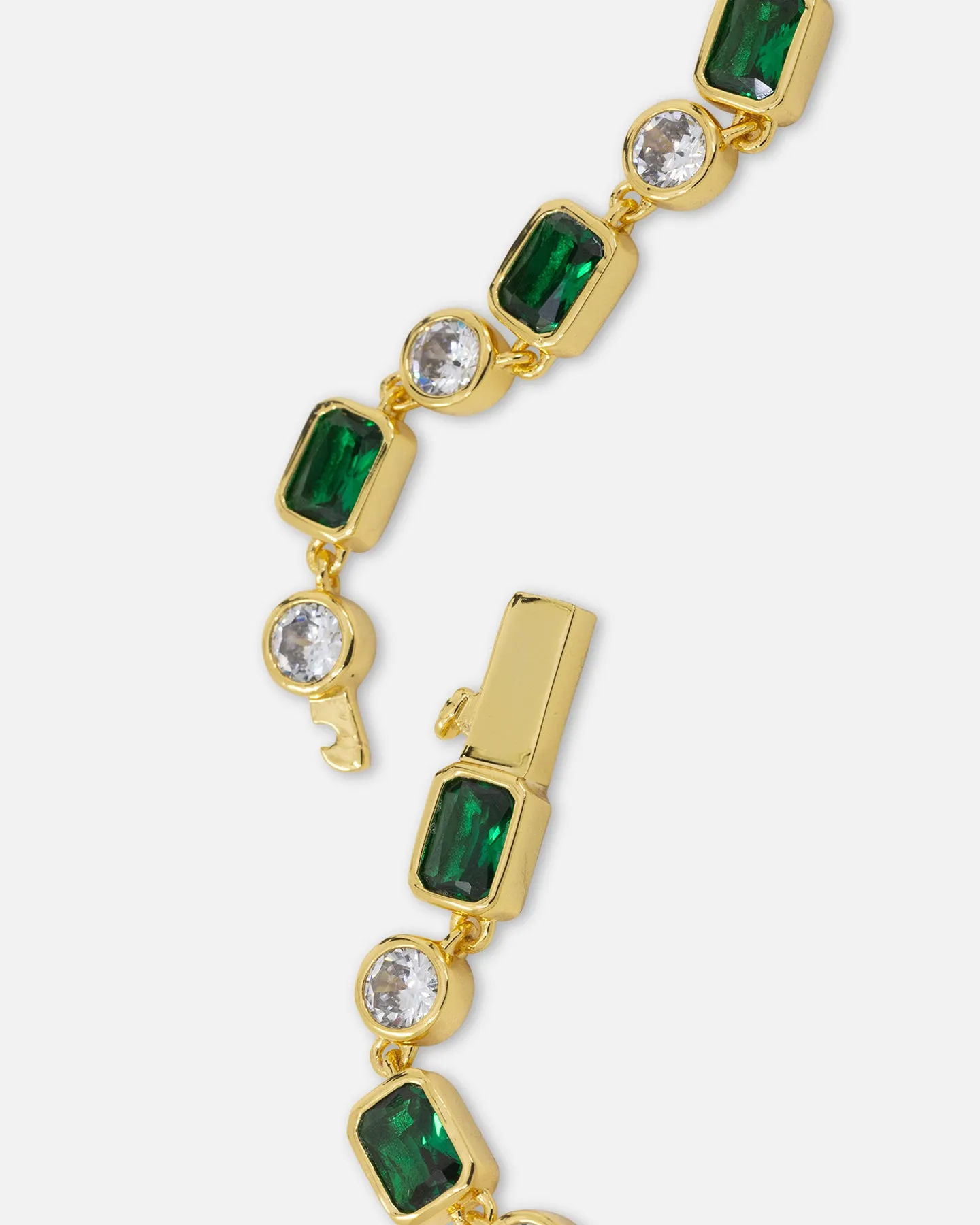 Saint Morta Emerald Cut Brilliant Chain Iced Gold/Emerald