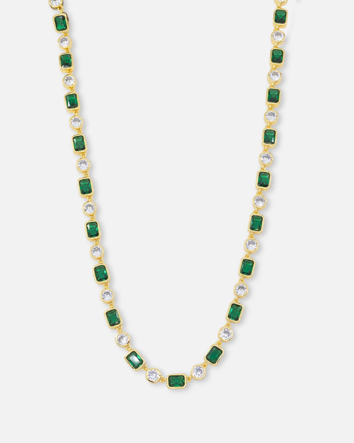 Saint Morta Emerald Cut Brilliant Chain Iced Gold/Emerald