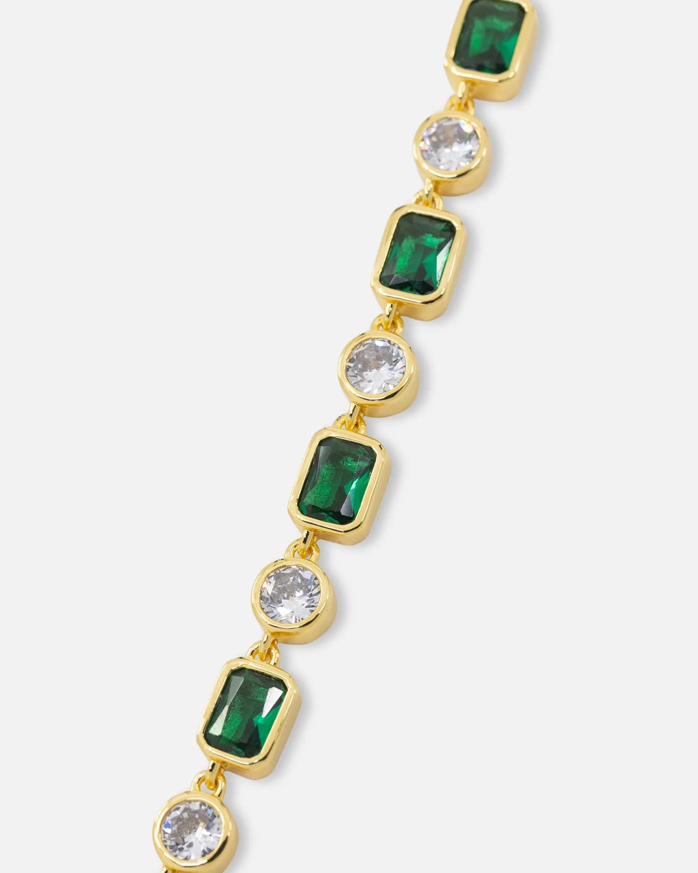 Saint Morta Emerald Cut Brilliant Chain Iced Gold/Emerald