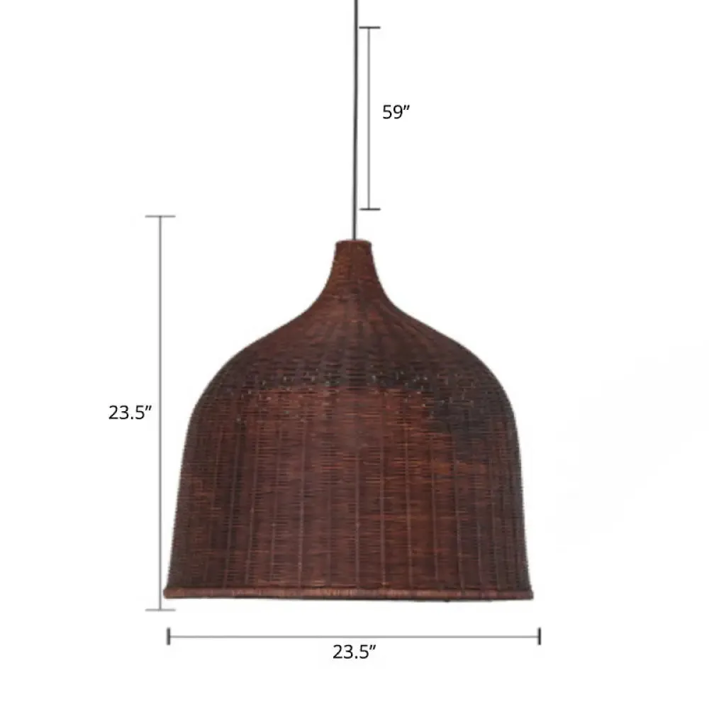 Sleek Rattan Pendant Ceiling Light for Minimalist Restaurant - Basket Suspension Lighting