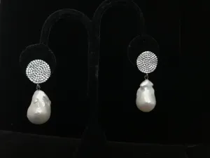 Small Dangling Baroque Pearls with Crystal Tops