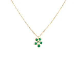 Small Flower Cluster Emerald Festival Necklace