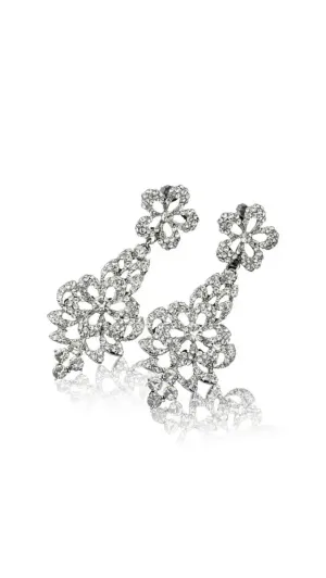 Snowflakes Crystal Drop Statment Earring