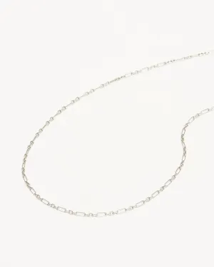 Sterling Silver 19" Mixed Link Chain Necklace