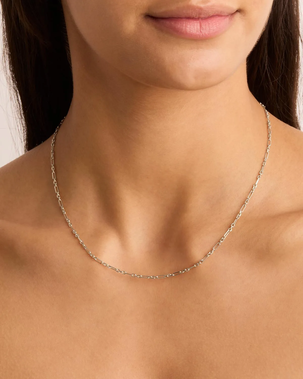 Sterling Silver 19" Mixed Link Chain Necklace