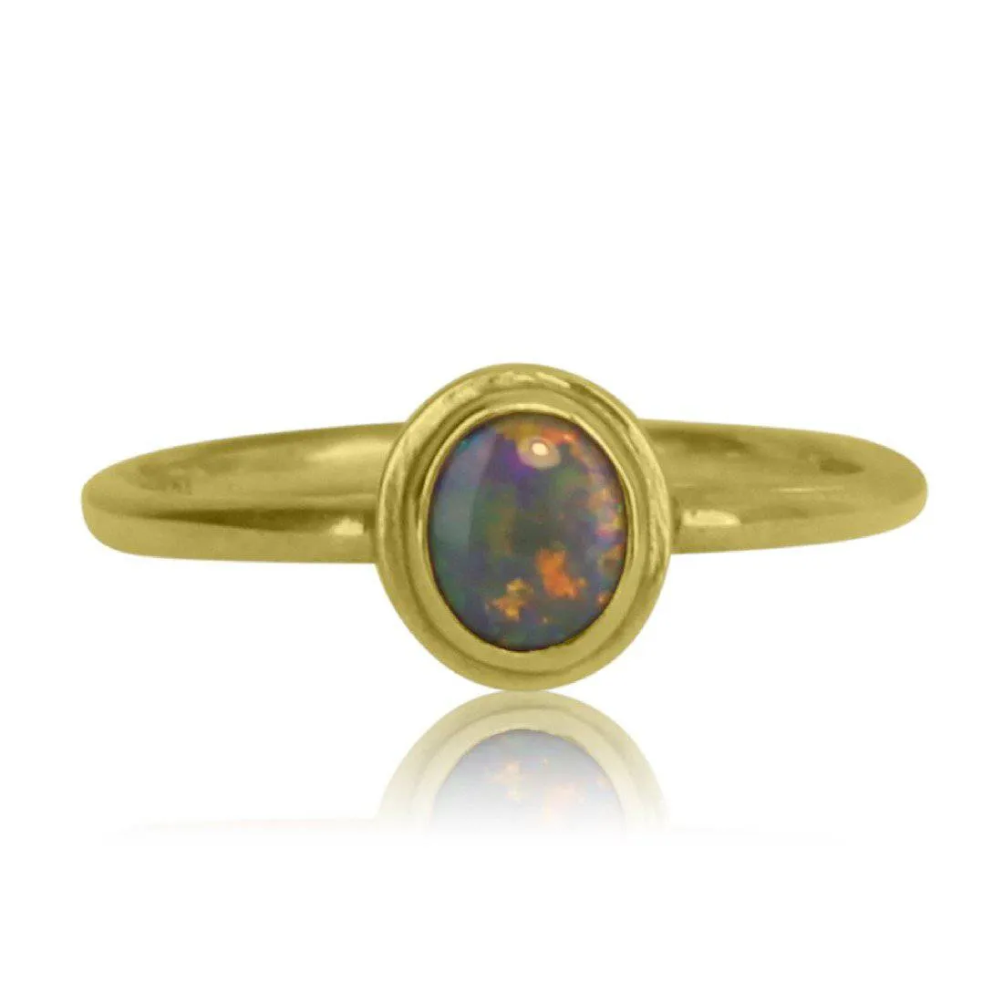 Sterling Silver and Gold Black Opal ring