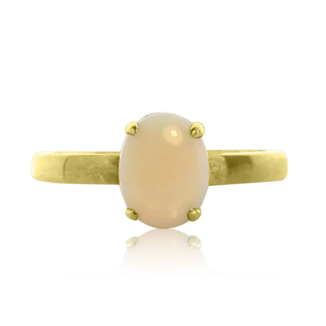 Sterling Silver Gold plated White Opal ring