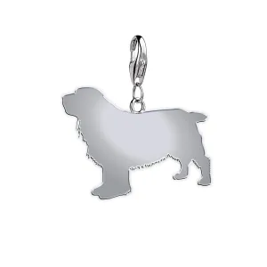 Sussex Spaniel Silhouette Silver Charm