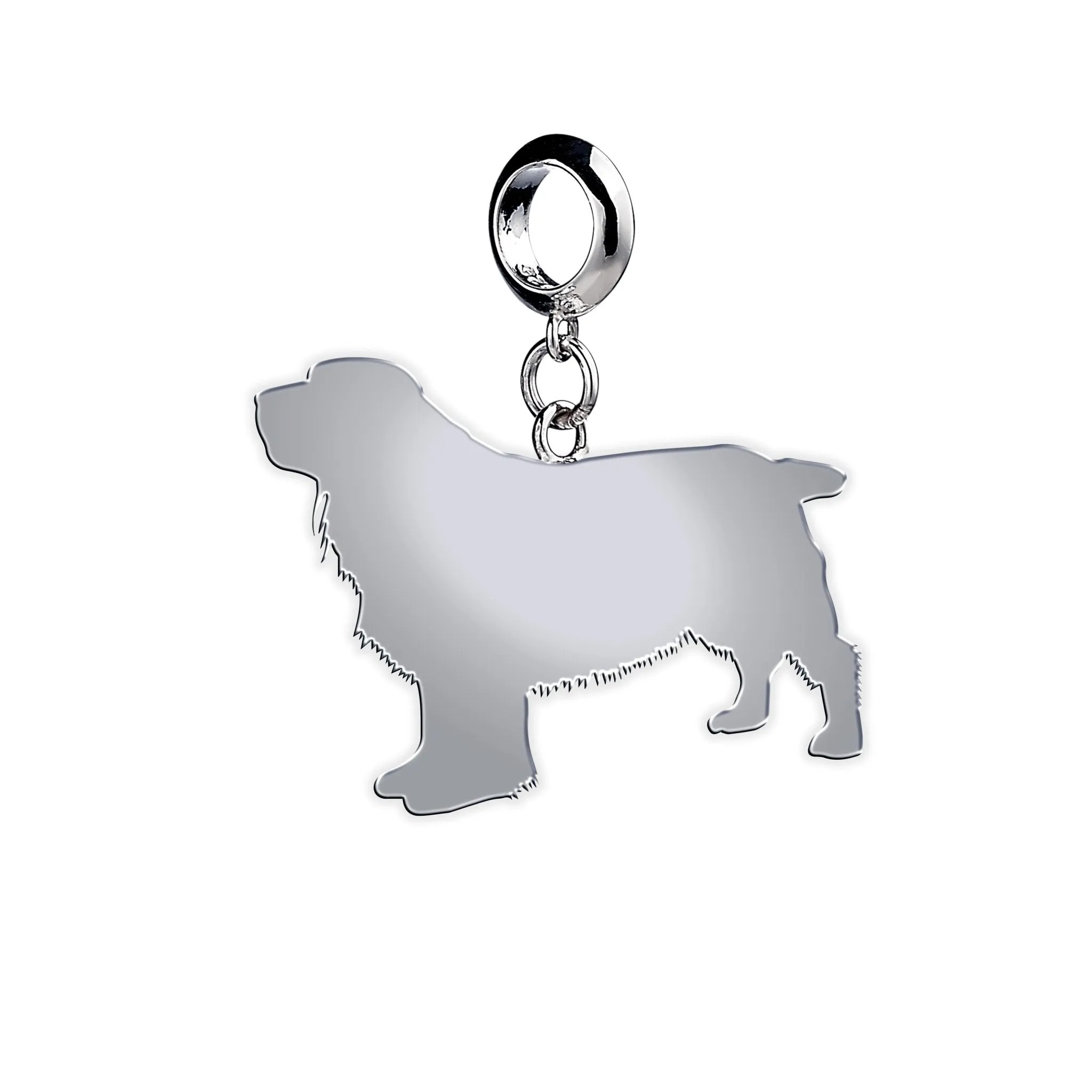 Sussex Spaniel Silhouette Silver Charm