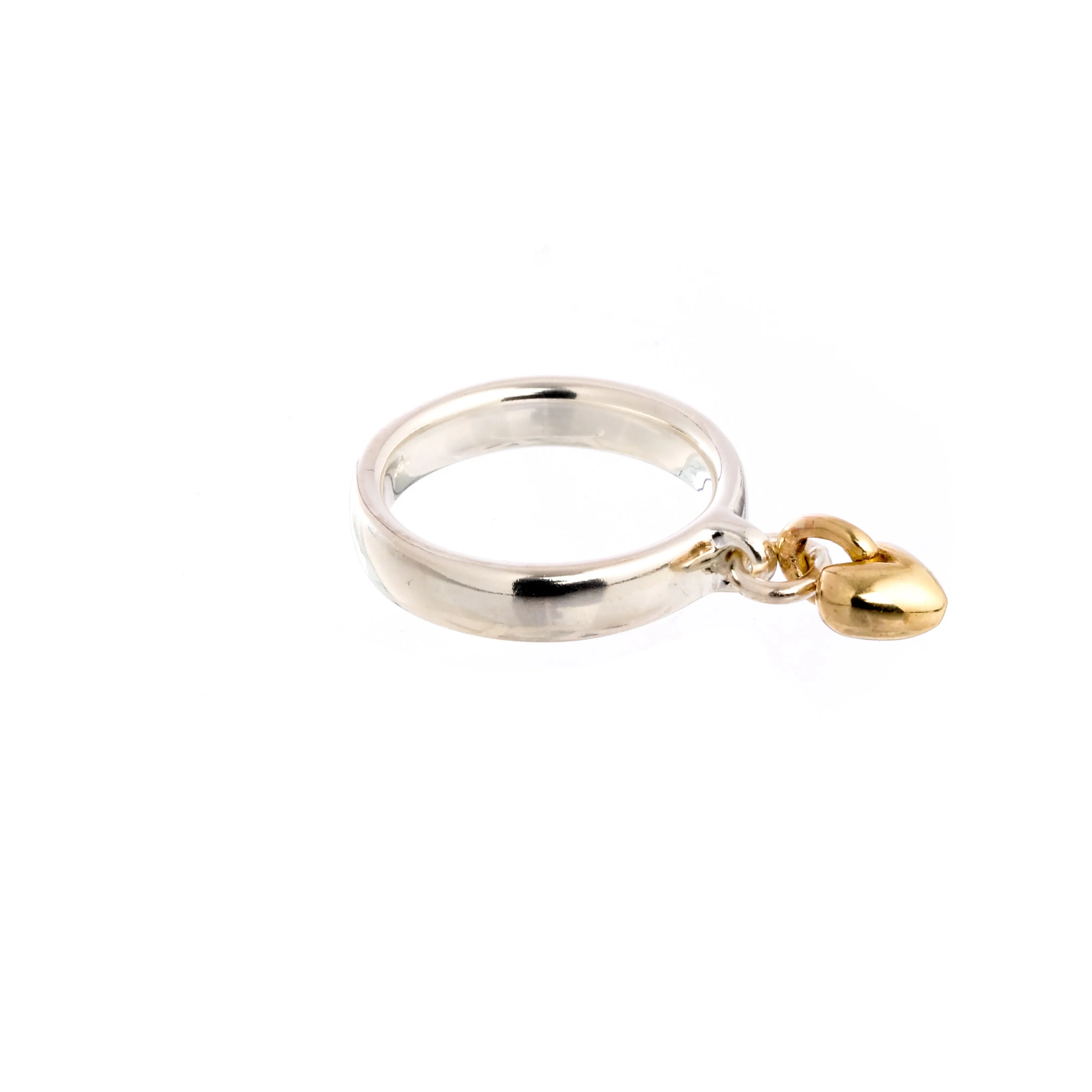 Sweetheart Silver & Gold Charm Ring