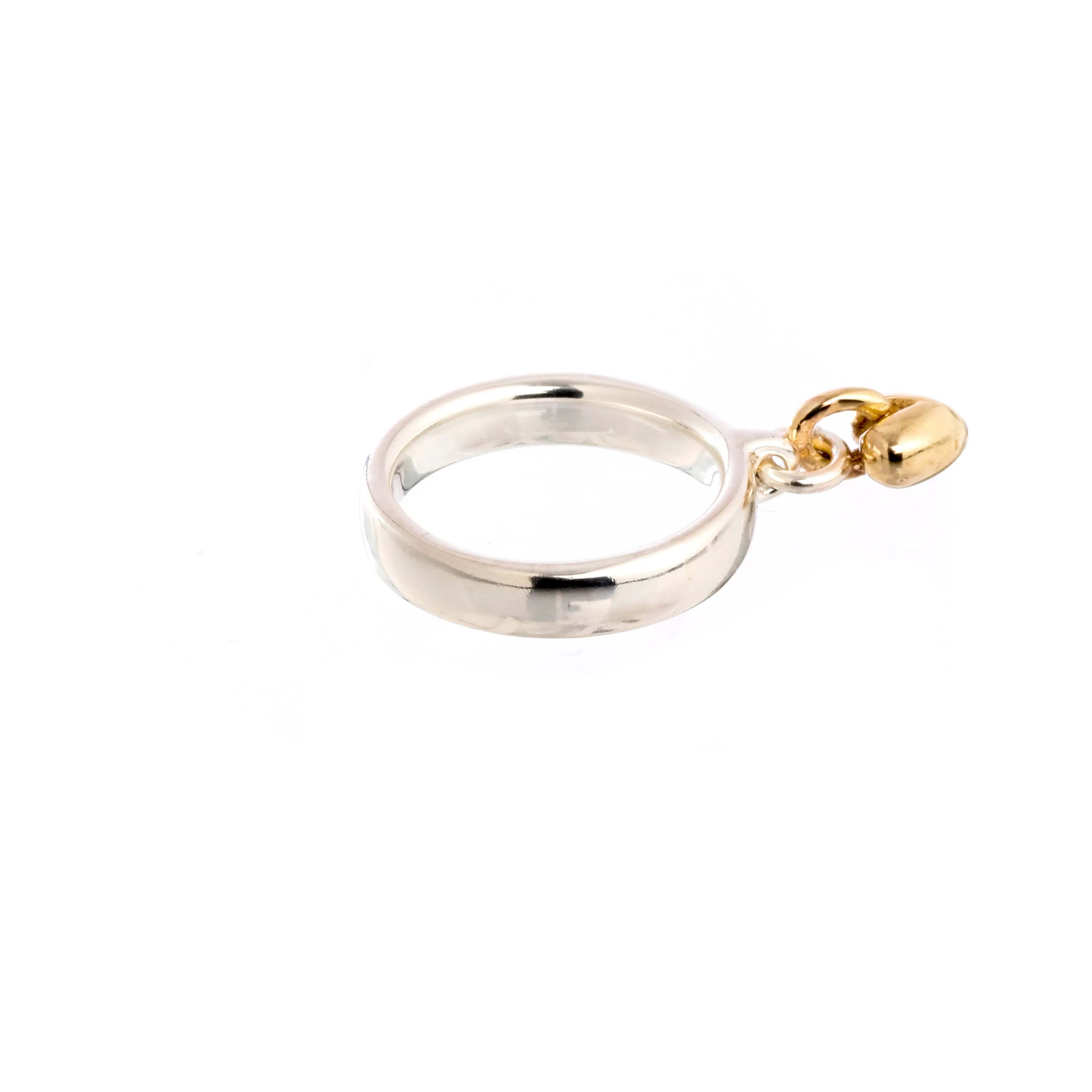 Sweetheart Silver & Gold Charm Ring