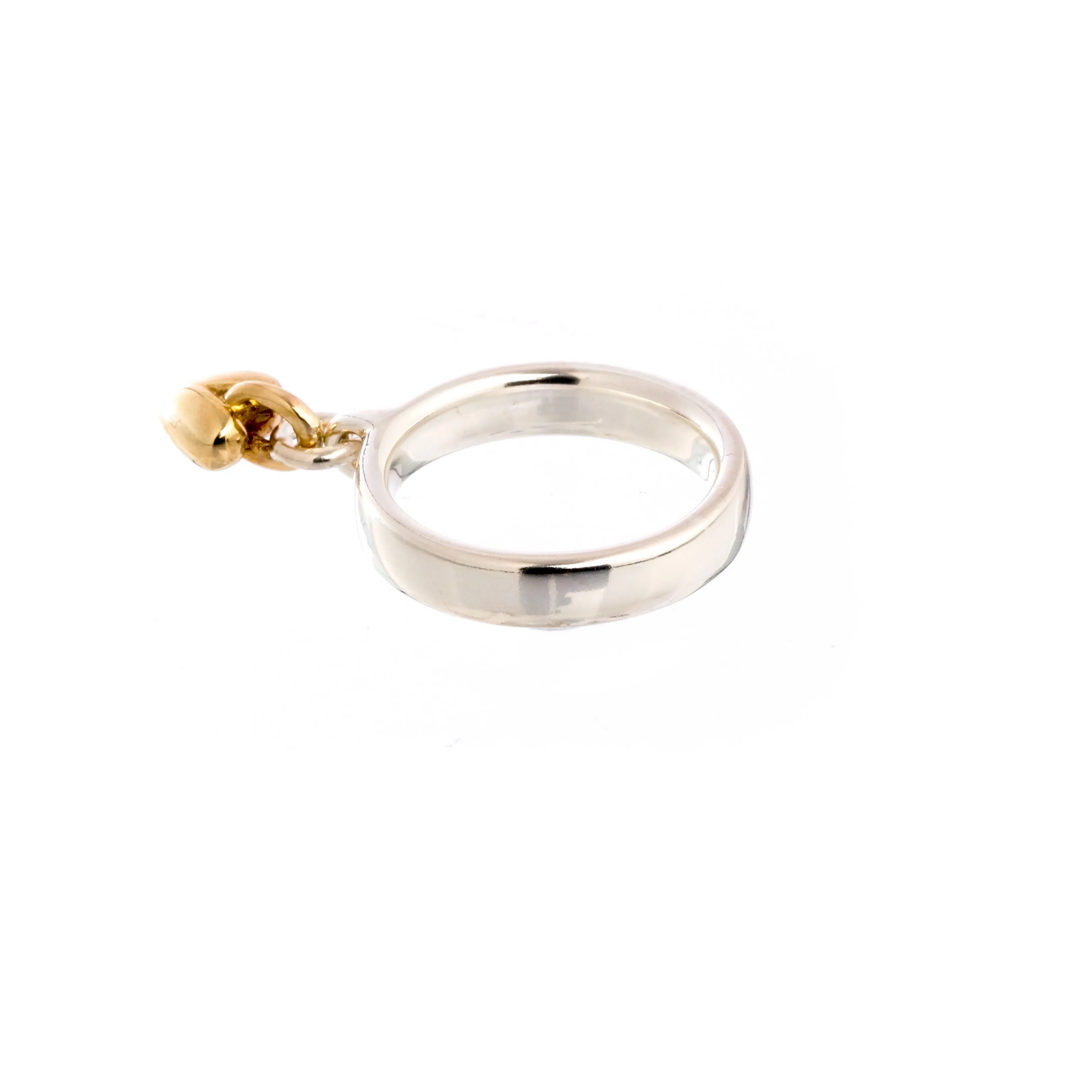 Sweetheart Silver & Gold Charm Ring