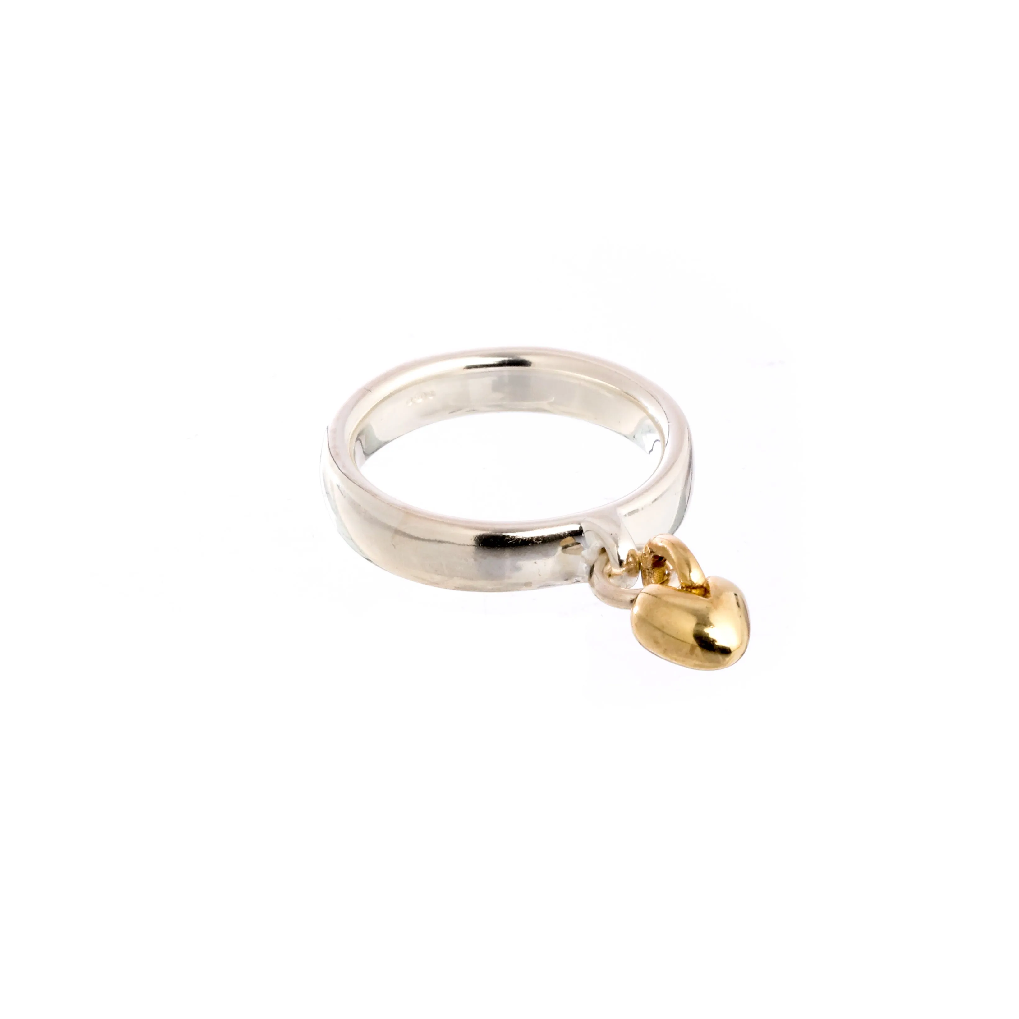 Sweetheart Silver & Gold Charm Ring