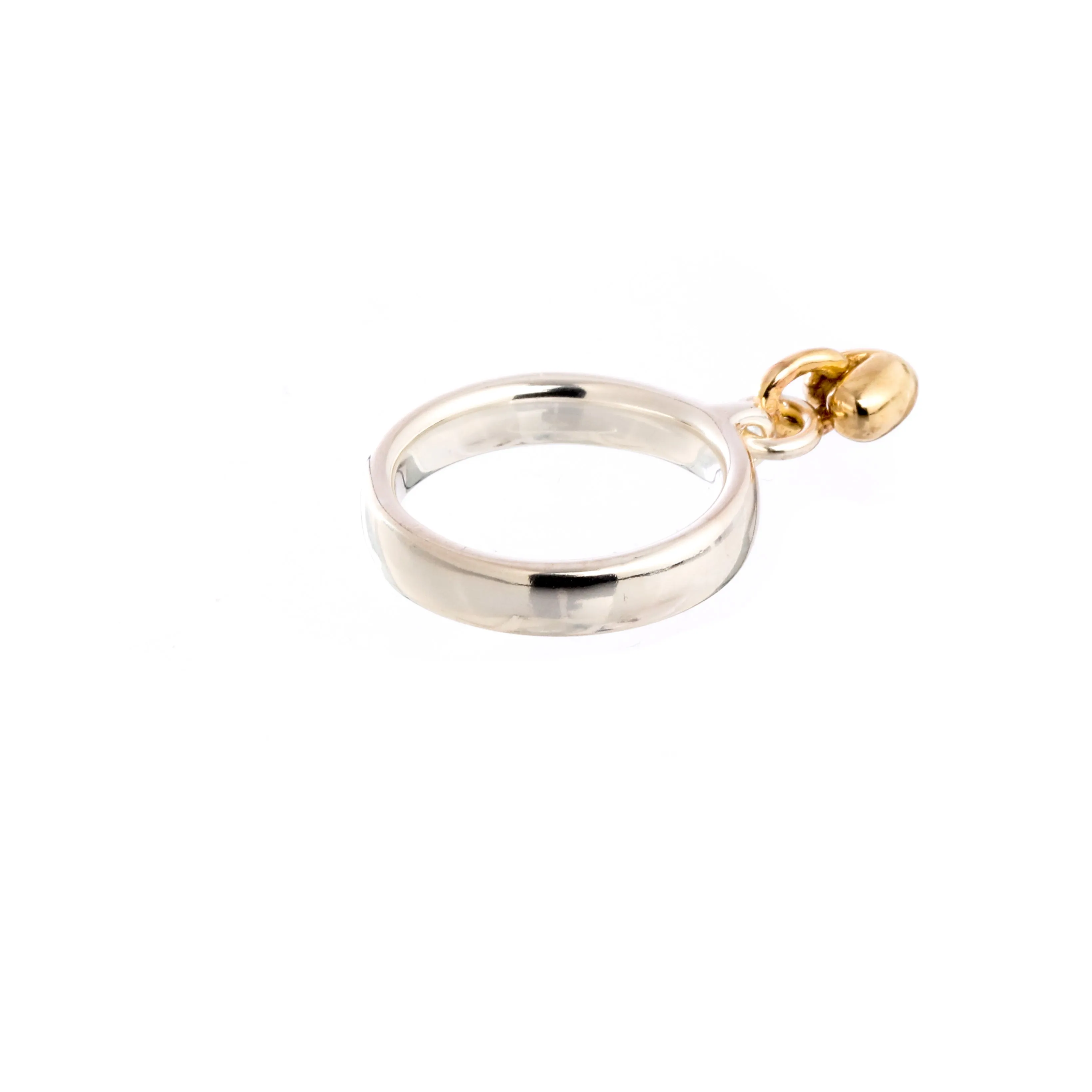 Sweetheart Silver & Gold Charm Ring