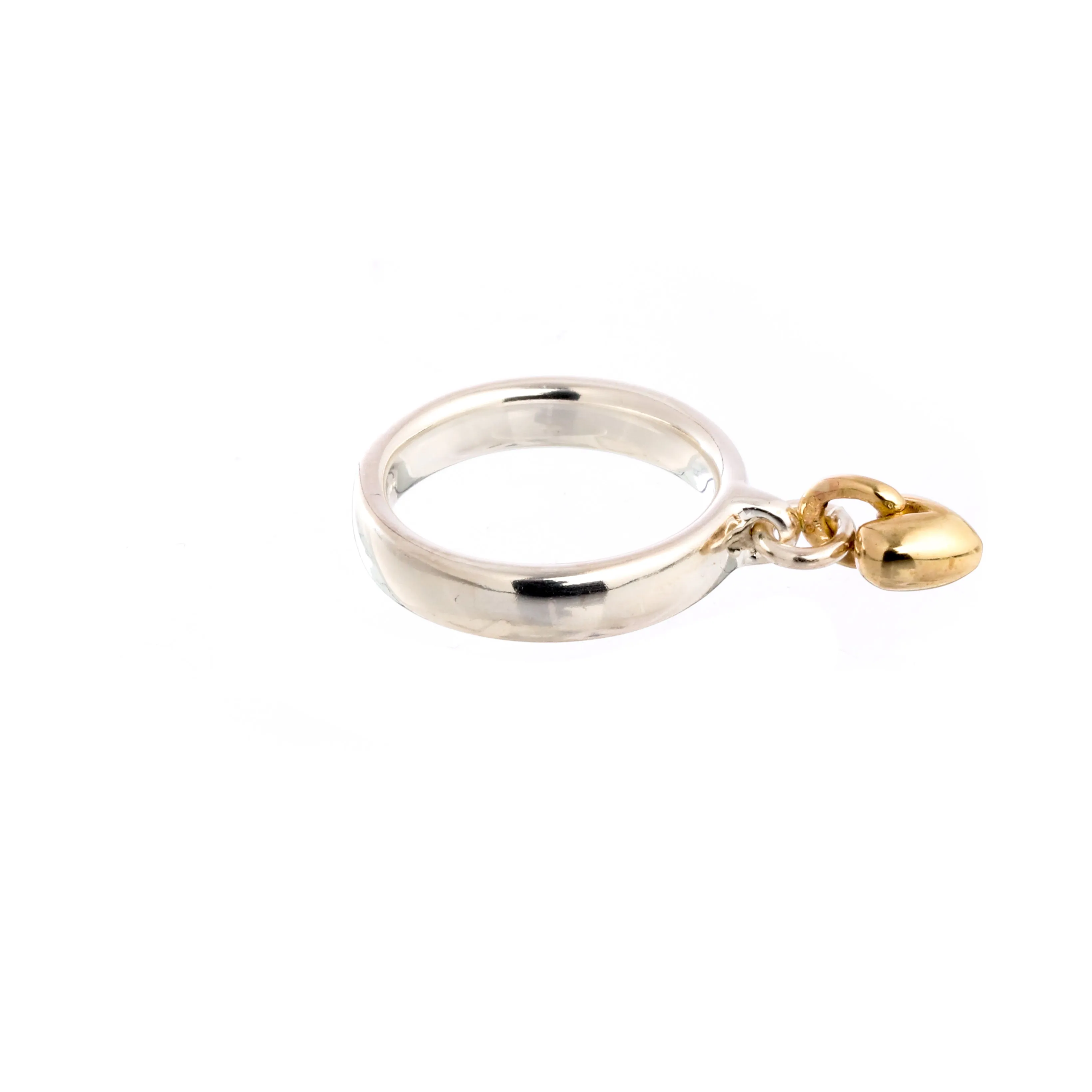 Sweetheart Silver & Gold Charm Ring