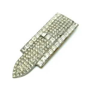 Vintage 1930s Art Deco Diamante Dress Clip